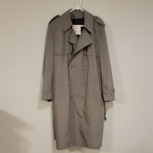 London Fog Double-Breasted Trench Coat in Gray-Taupe
